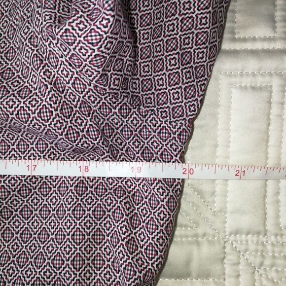 MEN BEN SHERMAN the House Jacquard Red Cotton Button Front Shirt Size Large - Picture 5 of 11